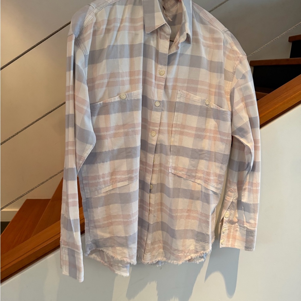 Women’s Free People oversized Plaid Button-Up Shirt